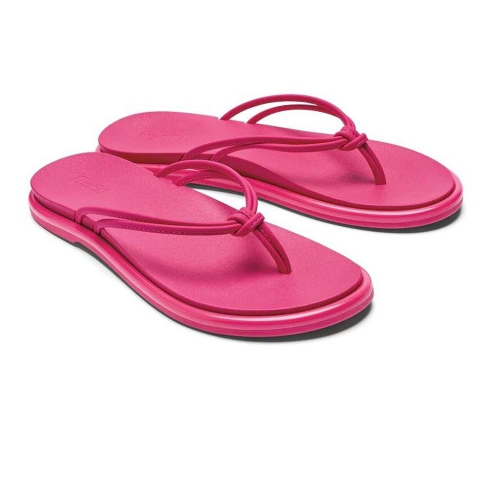 OluKai Aka Pink Plumeria Women Size 9 Flip Flop Hot Pink Beach Sandals New